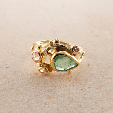 Double Seafire Gold Ring