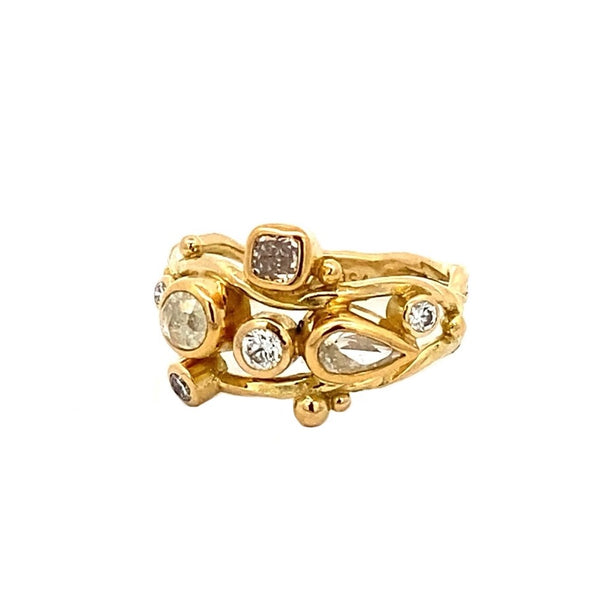 Double Seafire Gold Ring