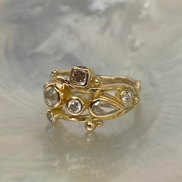 Double Seafire Gold Ring