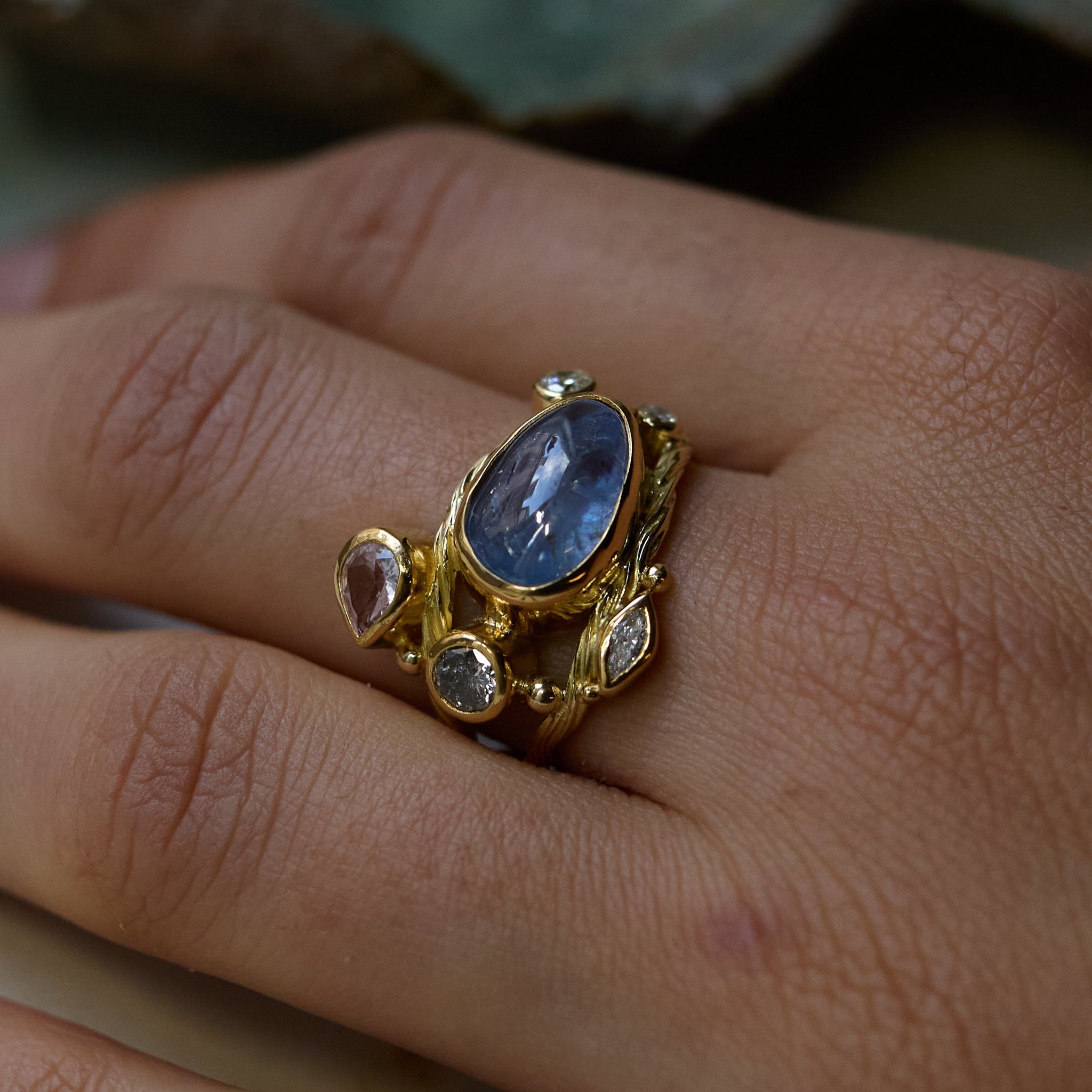 Double Seafire Gold Ring