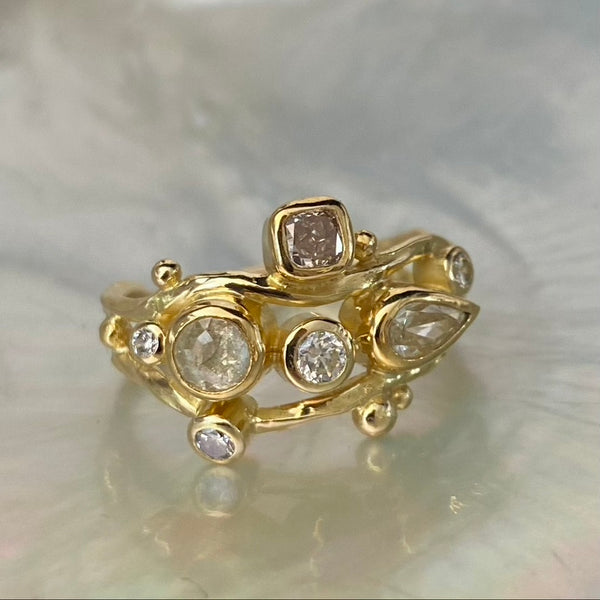 Double Seafire Gold Ring