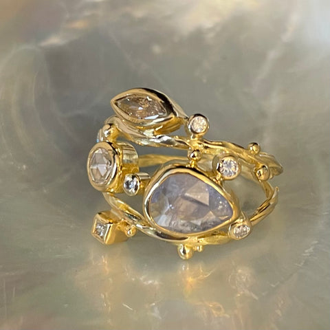 Double Seafire Gold Ring