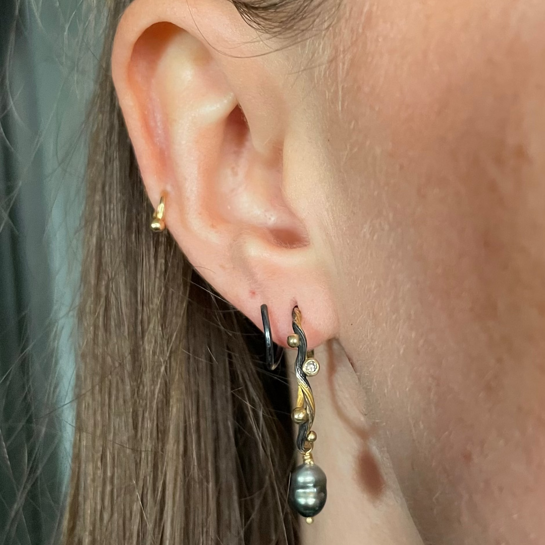 Tallulah silver hoops medium with pendant