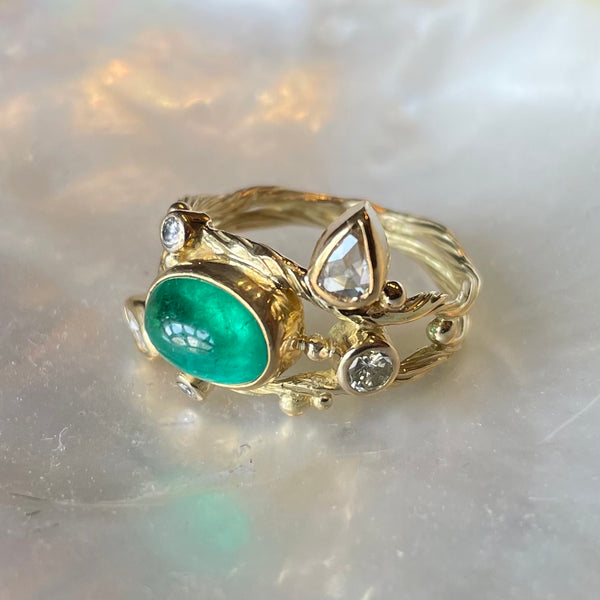 Double Seafire Gold Ring