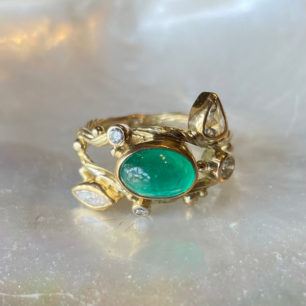 Double Seafire Gold Ring