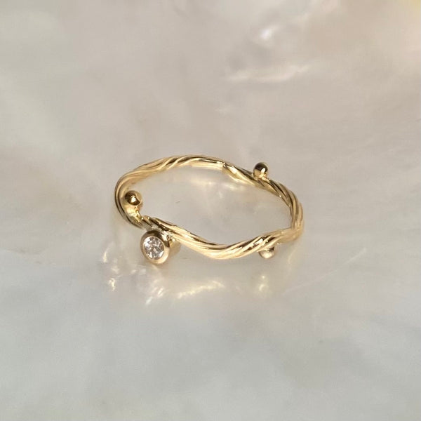 Seafire Gold Tip Ring