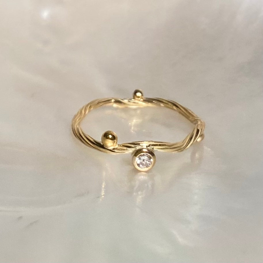 Seafire Gold Tip Ring