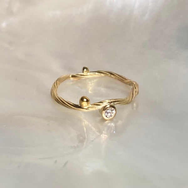 Seafire Gold Tip Ring