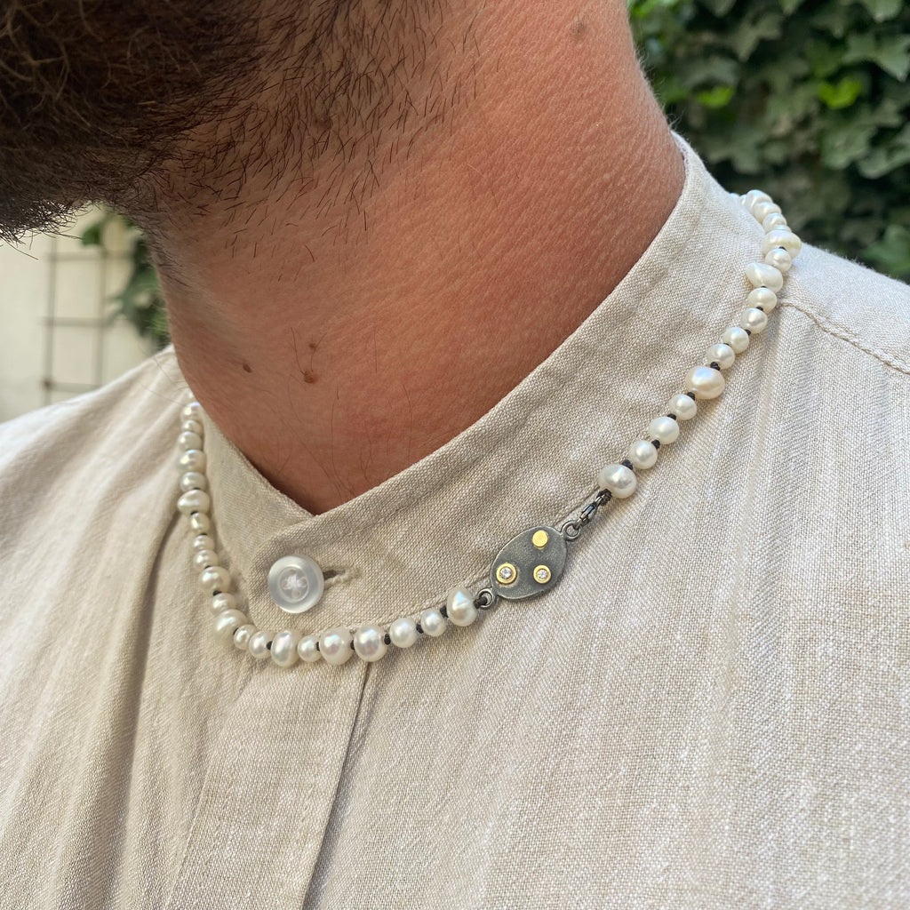 Hip Hop Fashion Mens Choker Pearl Necklace Men With Stainless Steel Ball  Beads And Clavicle Chain From Hiphop2018, $6.9 | DHgate.Com