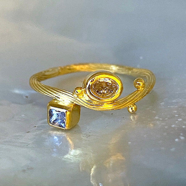 Seafire Gold Tip Ring