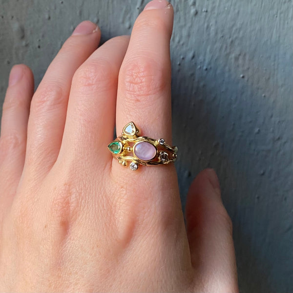 Double Seafire Gold Ring