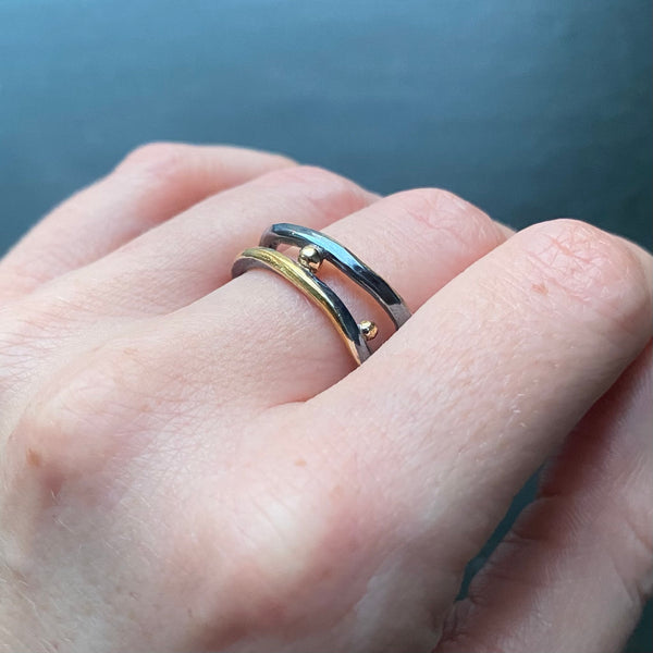 Double Seafire Silver Ring