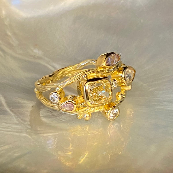 Double Seafire Gold Ring