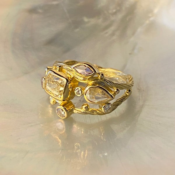 Double Seafire Gold Ring