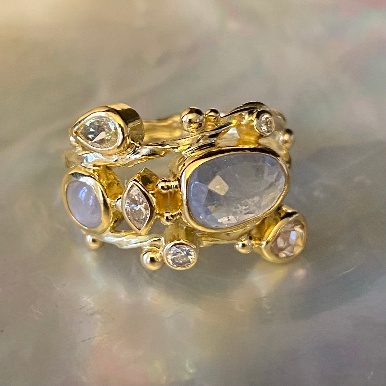 Double Seafire Gold Ring