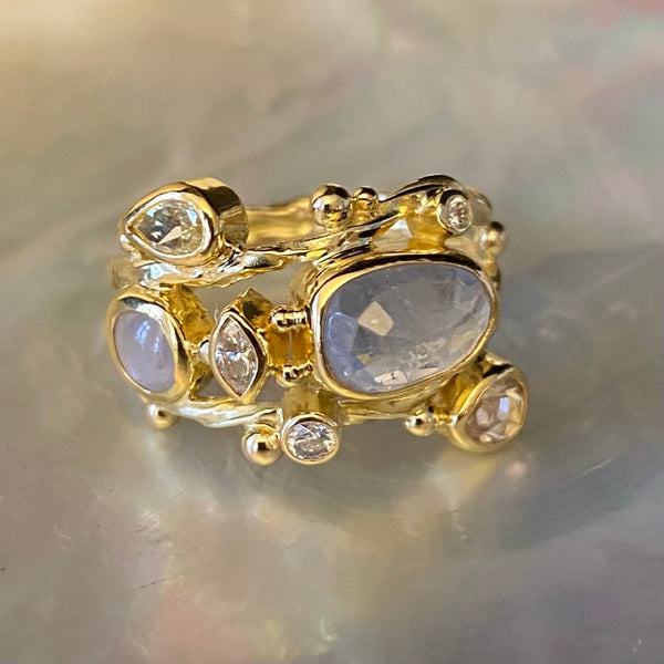 Double Seafire Gold Ring