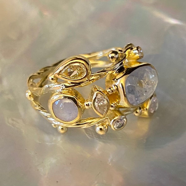 Double Seafire Gold Ring