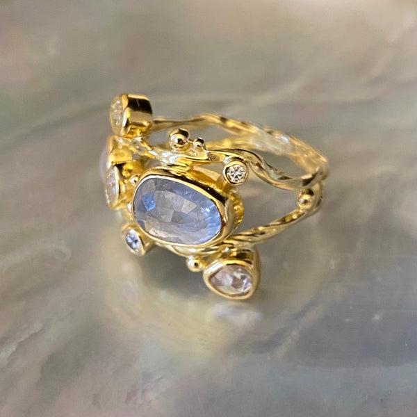 Double Seafire Gold Ring