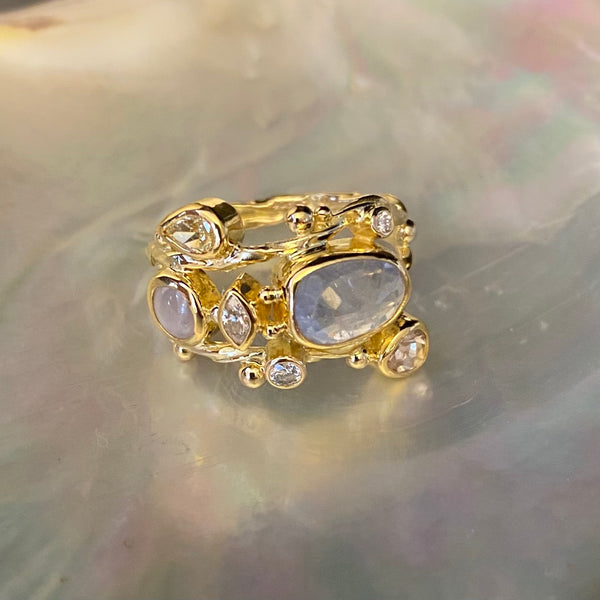 Double Seafire Gold Ring