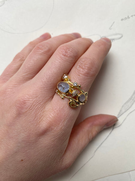 Double Seafire Gold Ring
