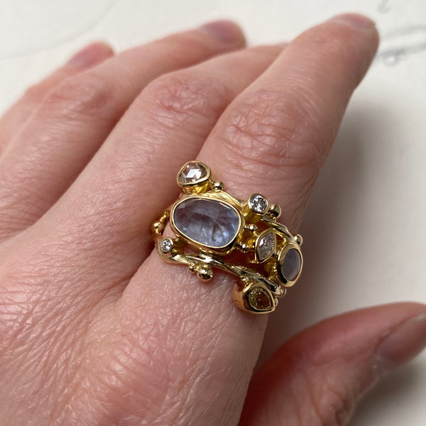 Double Seafire Gold Ring