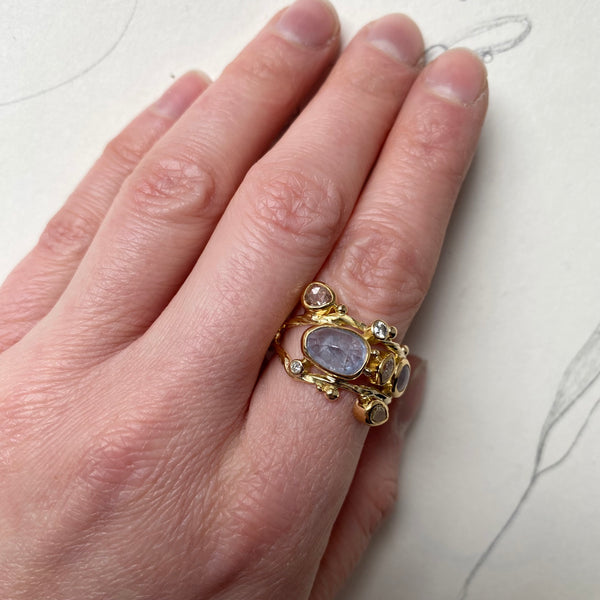 Double Seafire Gold Ring