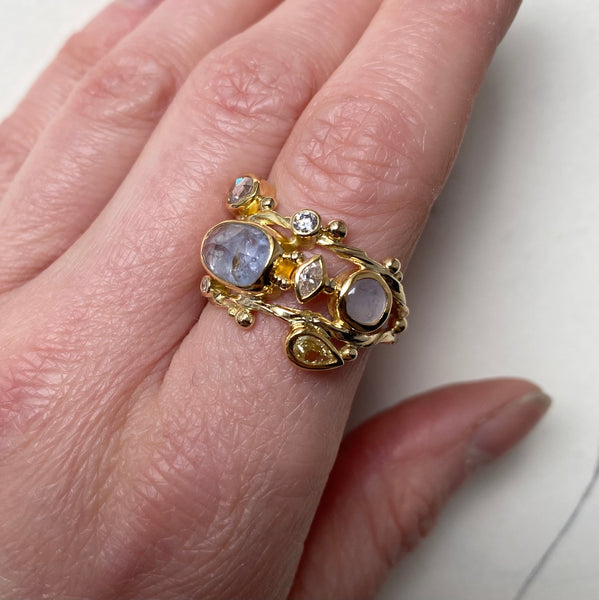 Double Seafire Gold Ring