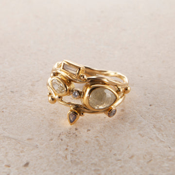 Double Seafire Gold Ring