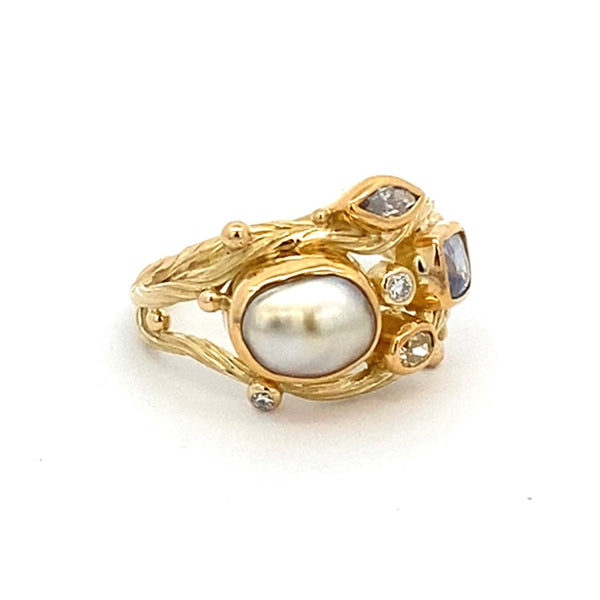 Double Seafire Gold Ring