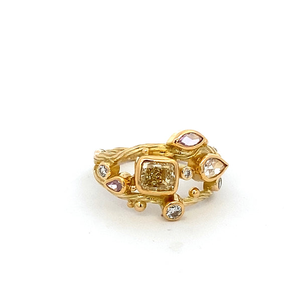 Double Seafire Gold Ring