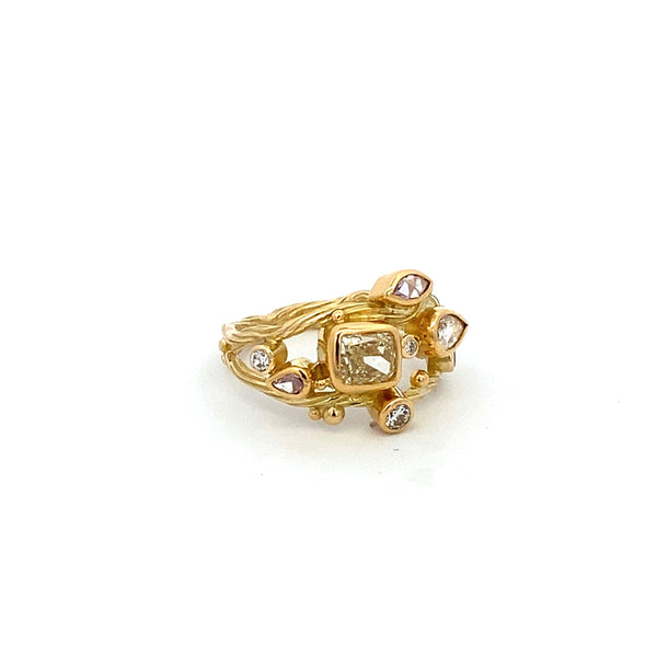 Double Seafire Gold Ring