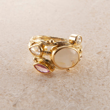 Double Seafire Gold Ring