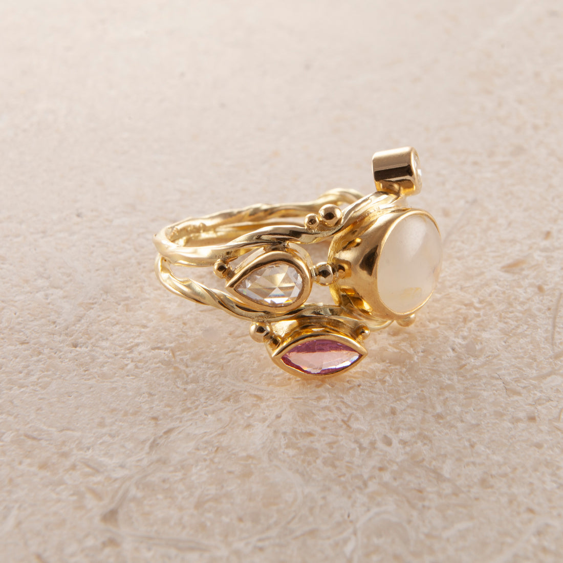 Double Seafire Gold Ring