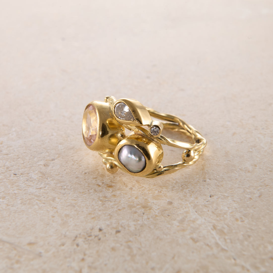 Dobbelt Seafire guld ring