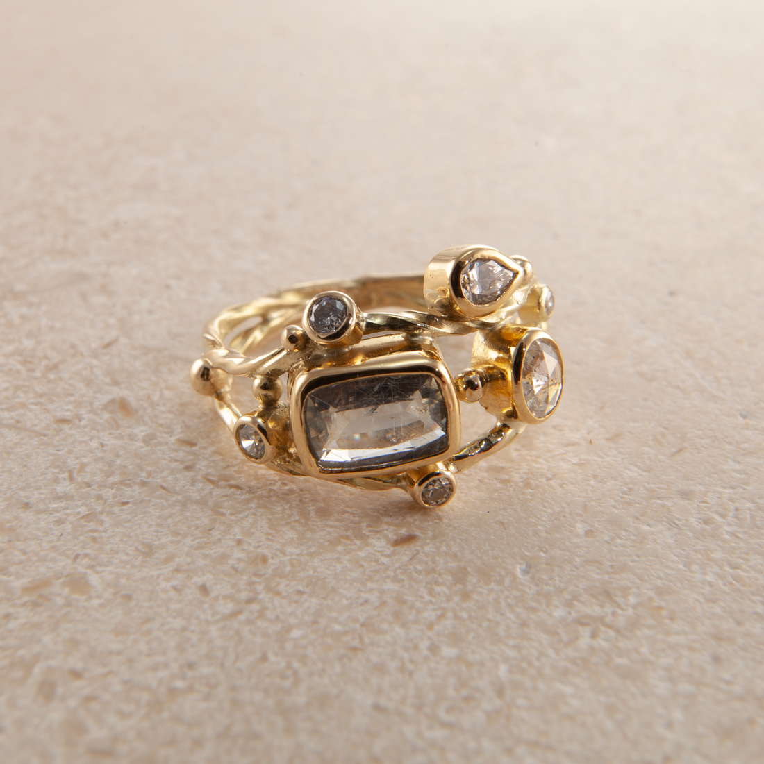 Dobbelt Seafire Guld Ring 