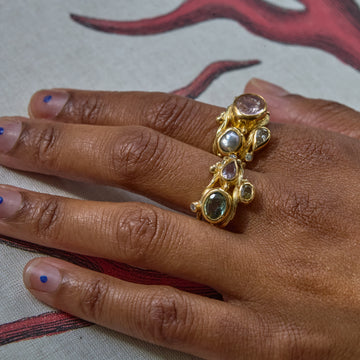 Double Seafire gold ring