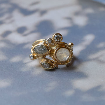 Double Seafire gold ring