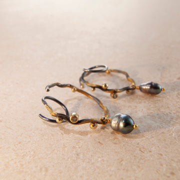 Tallulah silver hoops medium with pendant