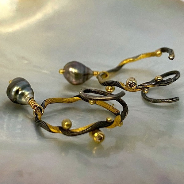 Tallulah silver hoops medium with pendant