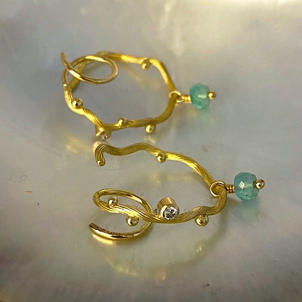 Tallulah gold hoops medium with pendant