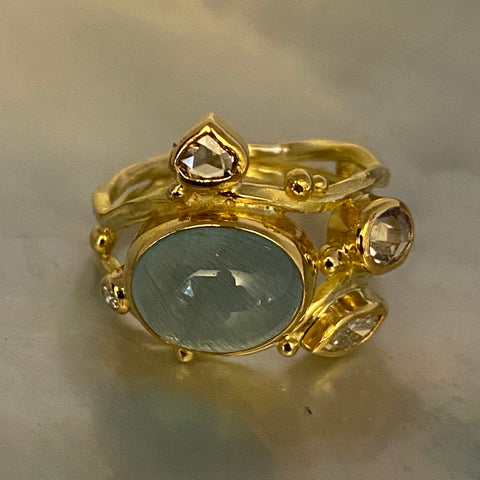 Double Seafire Gold Ring