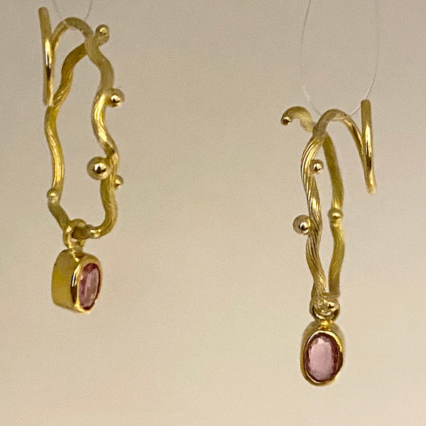 Tallulah gold hoops medium with pendant