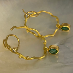 Tallulah gold hoops large with pendant