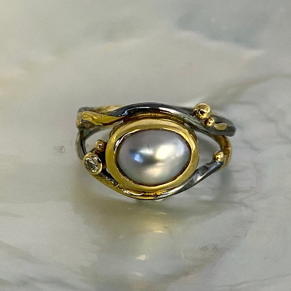 Double Seafire Silver Ring