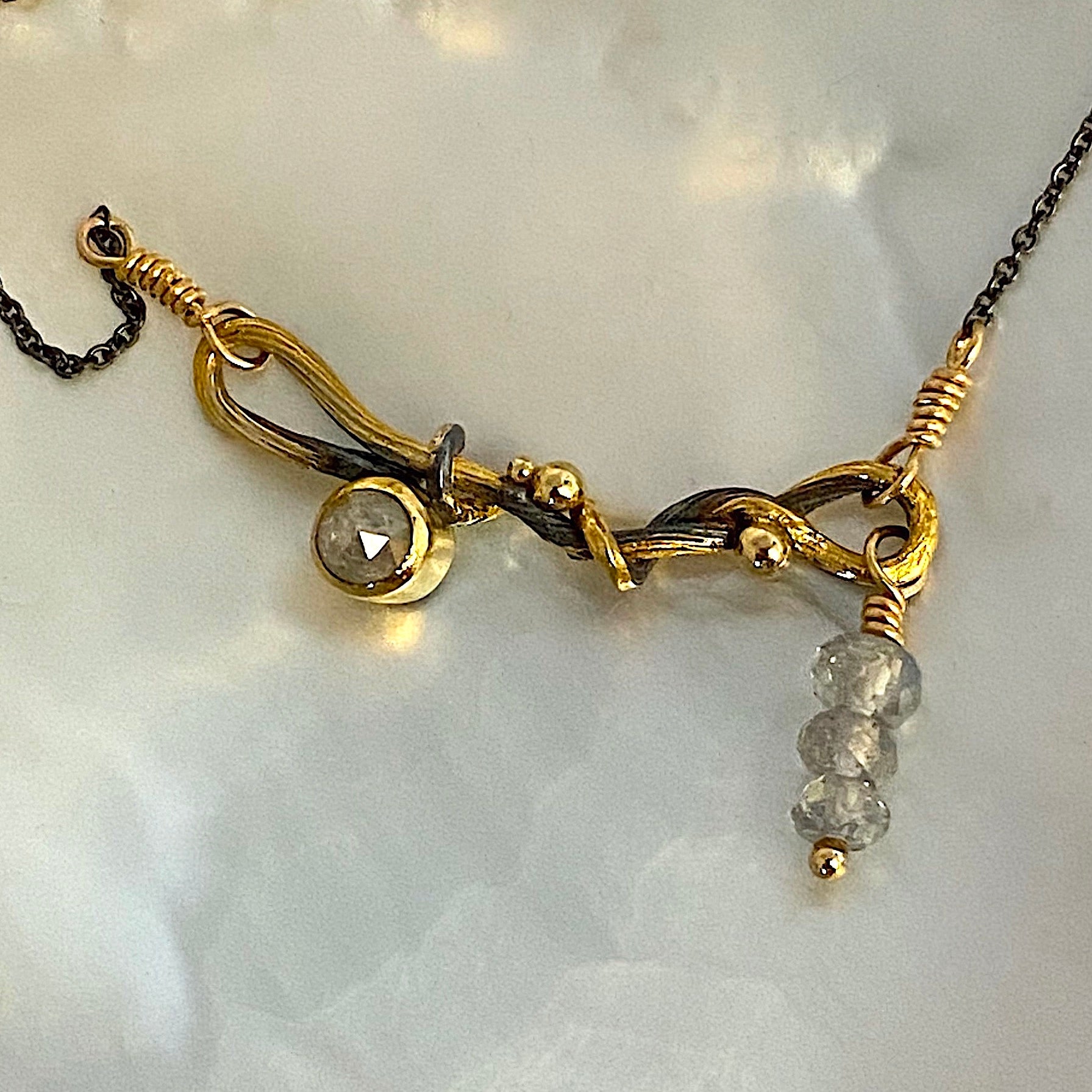 Seafire silver necklace