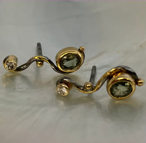 Seafire Silver Earrings