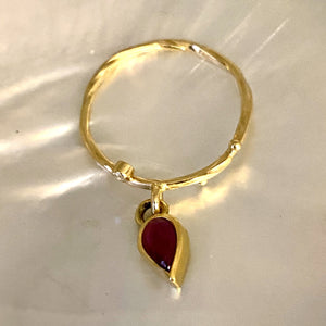 Seafire Guld Ring med Vedhæng